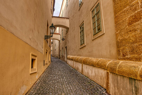 Historically a footpath in the center of Prague without people