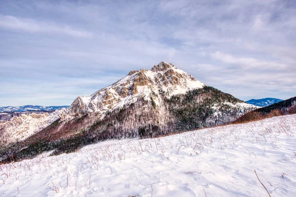 วิวทิวทัศน์ของภูเขา Velky Rosssutec และภูเขา Onhe ในภูเขา Fatra สโลวาเกีย — ภาพถ่ายสต็อก