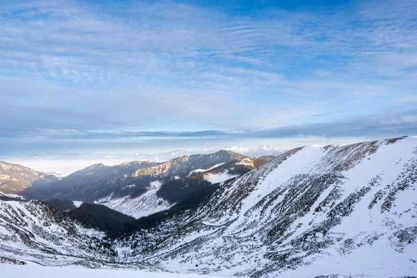 Tal Winter Schneebedeckte Berge Slowakei Niedrige Tatra — Stockfoto