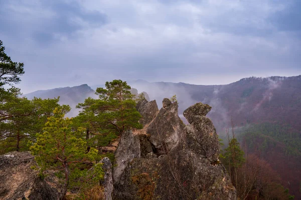 Resten Van Rotsstad Sulov Rocks Sulovske Rocks Een Slowaaks Nationaal — Stockfoto