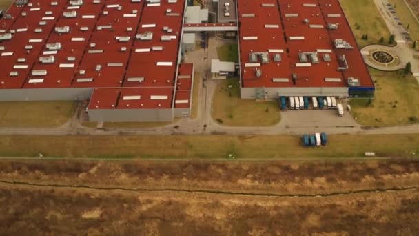 Aerial View Big Factory Europe Produce New Cars Slovakia Kia — 비디오