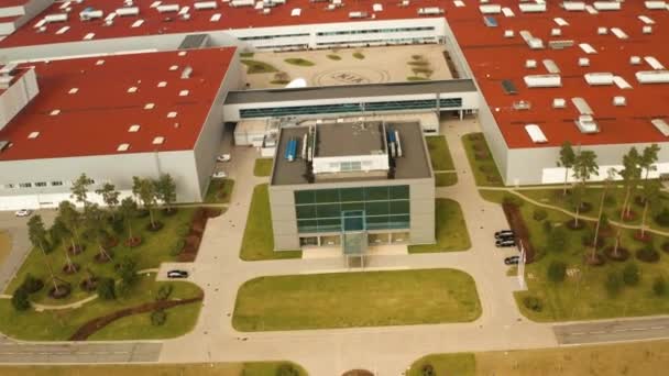 Aerial View Big Factory Europe Produce New Cars Slovakia Kia — 비디오