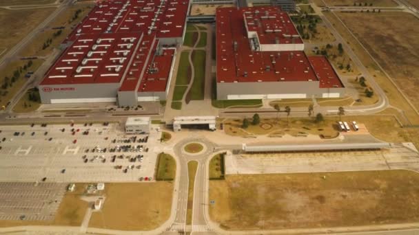 Aerial View Big Factory Europe Produce New Cars Slovakia Kia — 비디오