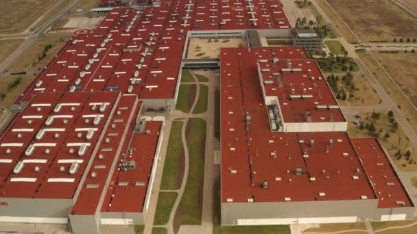 Aerial View Big Factory Europe Produce New Cars Slovakia Kia — 비디오
