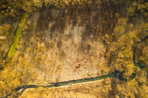 Zdjęcie Lotnicze Wyschniętego Jeziora Wiosną Europa Czeska Karvina — Zdjęcie stockowe