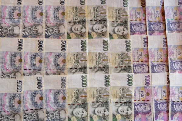 Çek Para Birimi Banknotları 200 Bin 2000 Czk — Stok fotoğraf