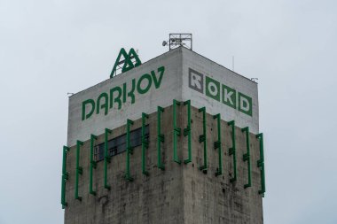 İşlevsel kömür madeni şaftı OKD Darkov COVID19 - KARVINA, CZECH REPUBLIC, 25 Mayıs 2020