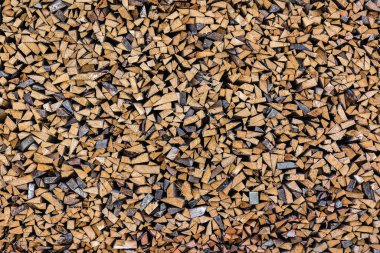 Odunları kestikten sonra, odun duvarının dokusu.