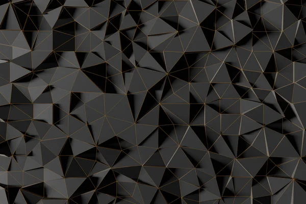 Resumen Futurista Bajo Fondo Poli Triángulos Negros Con Una Rejilla — Foto de Stock