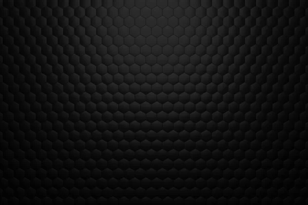Render Volumetric Background Black Hexagons Abstract Black Background — Stock Photo, Image