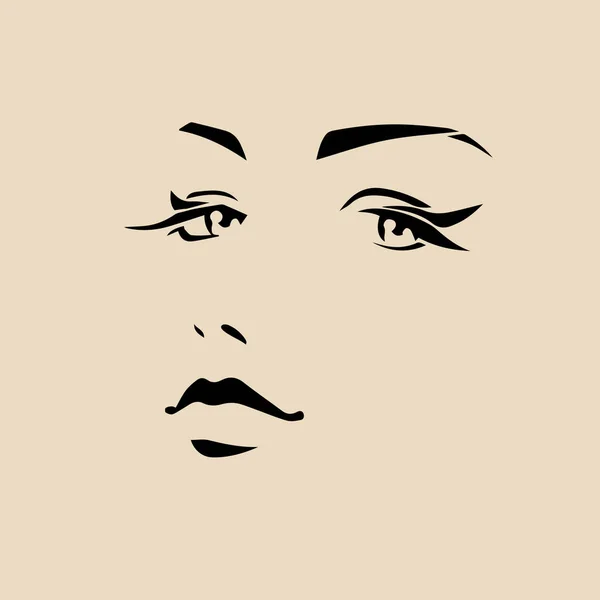Kvinna ansikte linjer — Stock vektor