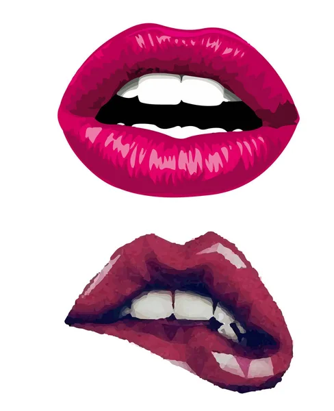 Jugosos labios hermosos — Vector de stock