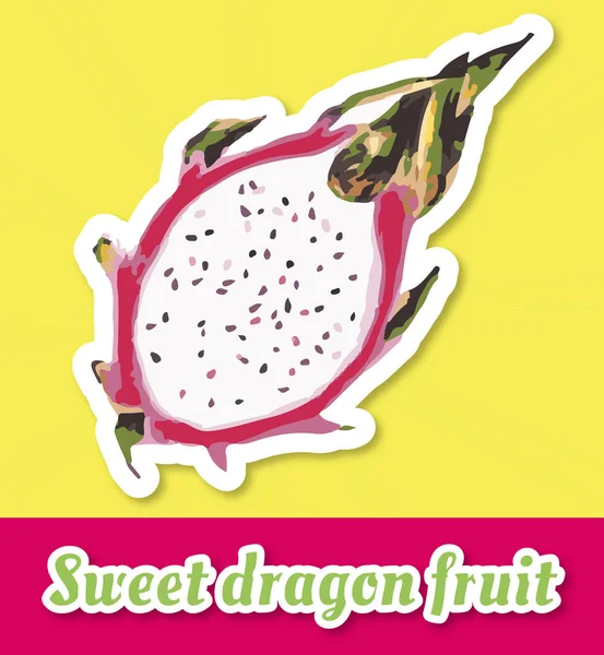 Dragon fruit sticker — Stockvector