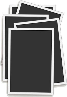 Rotated photo frame concept, isolated objects on transparent background.  clipart