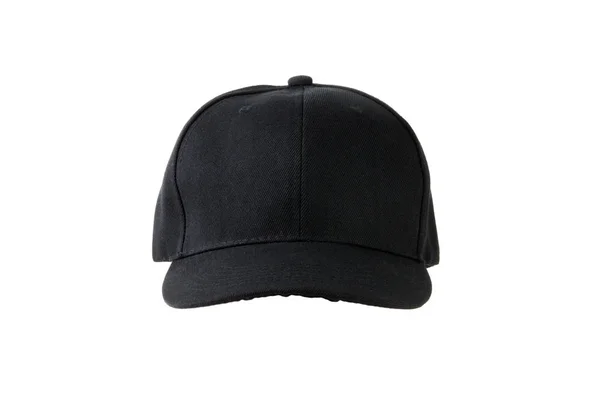 Schwarze Canvas-Mütze, isoliert auf weiß — Stockfoto