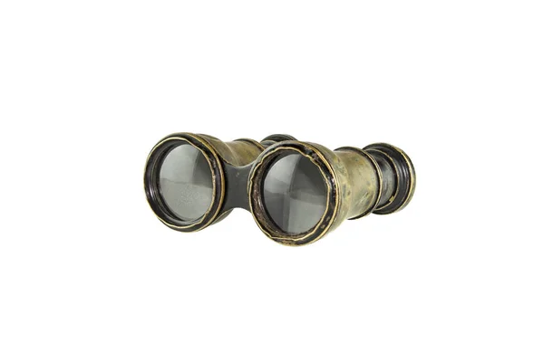 Vintage binoculars isolated on a white background