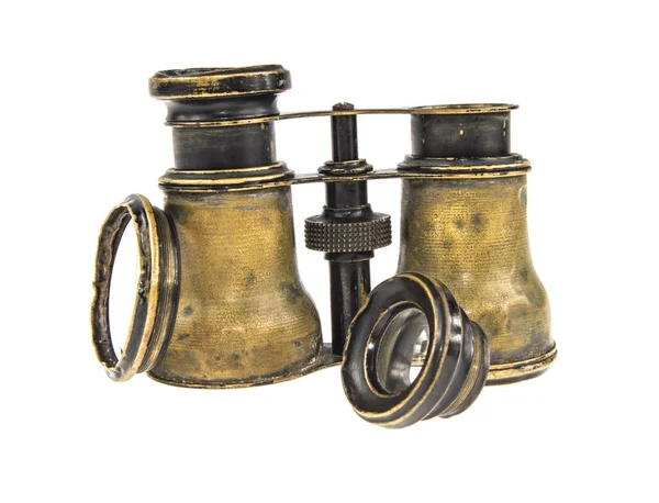 Vintage binoculars isolated on a white background Stock Image