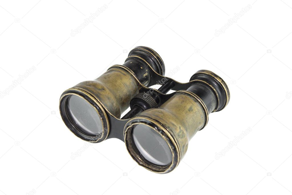 Vintage binoculars isolated 
