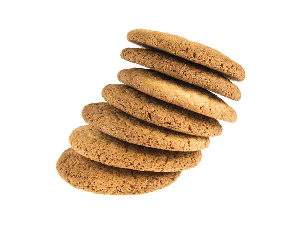 Biscoitos de aveia em um fundo branco — Fotografia de Stock