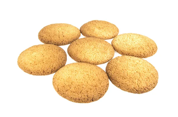 Biscuits à l'avoine sur fond blanc — Photo