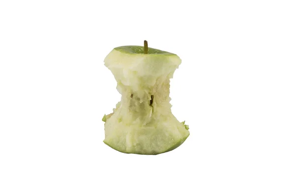 Zielone jabłko kikut — Zdjęcie stockowe