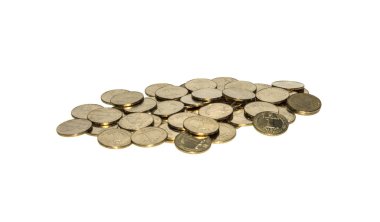 Beyaz bir arka plan sikkelerinde Hryvnia