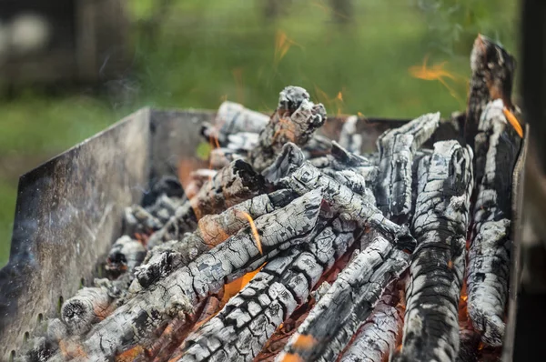 Charcoal, barbecue, brazier, fire — Stock Photo, Image