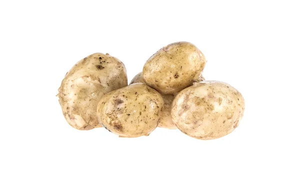 Трубки из молодой картошки на белом фоне — стоковое фото