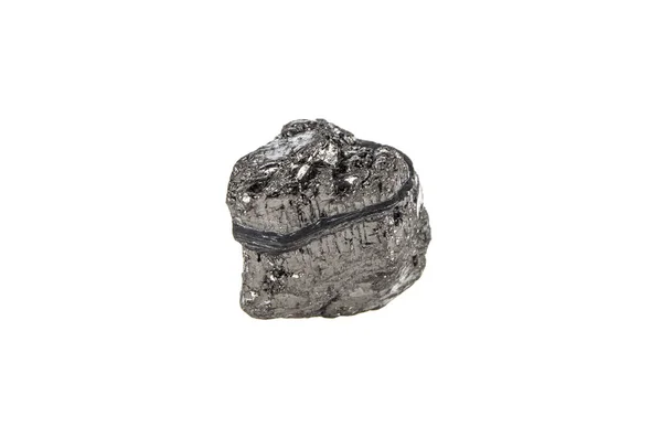 Шматок вугілля на ізольованому білому тлі — стокове фото