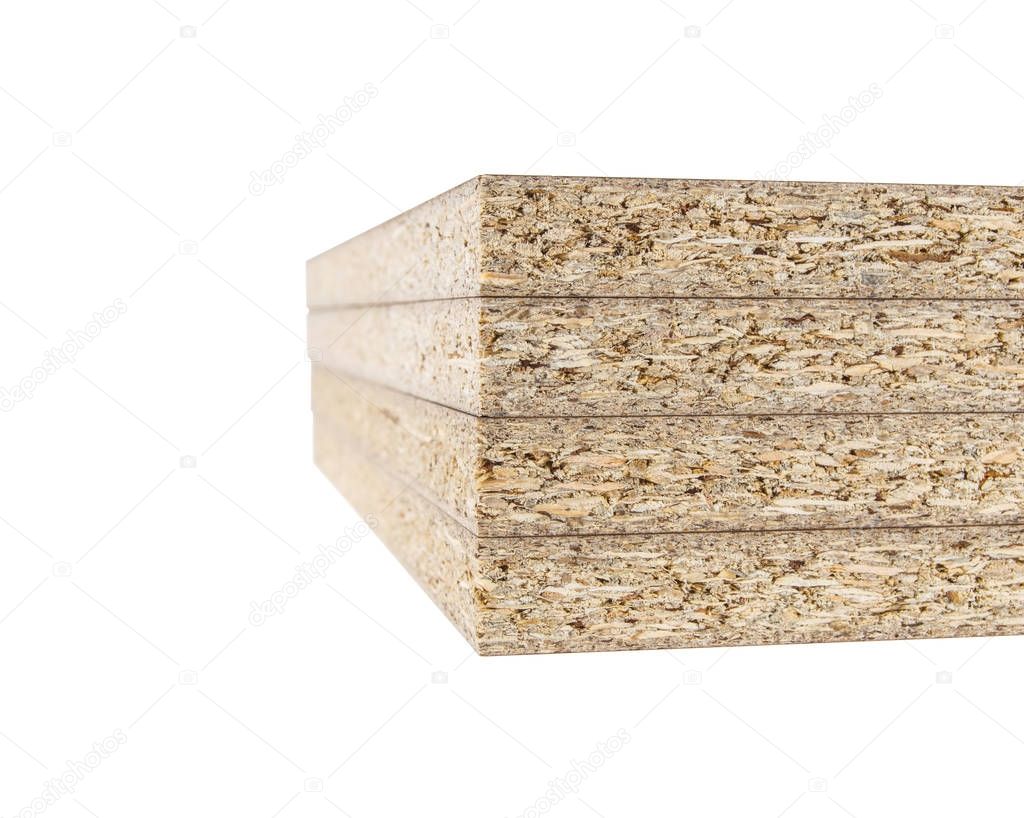 four chipboard on isolated white background