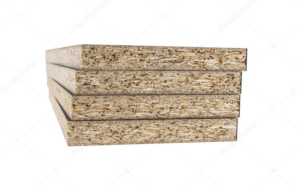 four chipboard on isolated white background