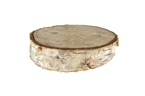 Береза кругла деревина на ізольованому білому фоні — стокове фото