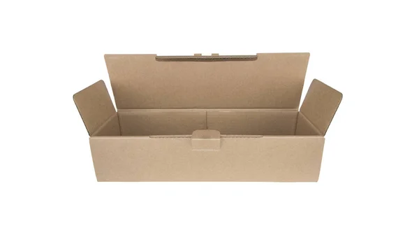 Caja de cartón sobre fondo blanco aislado — Foto de Stock