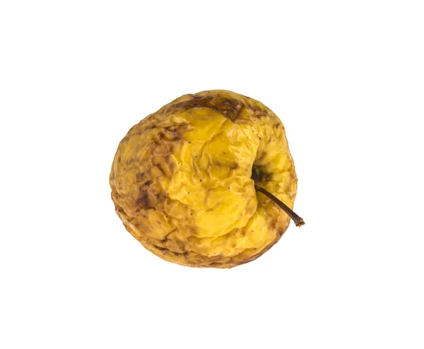 Гниле яблуко на ізольованому білому фоні — стокове фото