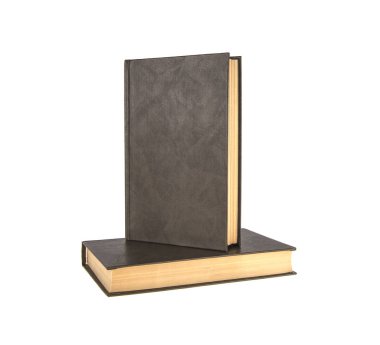 izole beyaz zemin üzerine eski kahverengi kitap