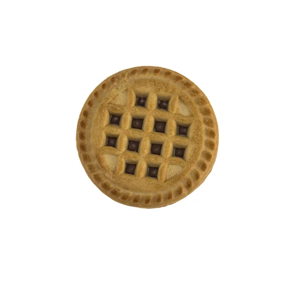 Biscotti rotondi su sfondo bianco isolato — Foto Stock