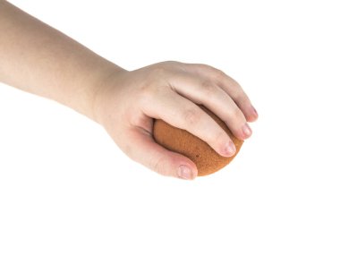 el ve köpük topu izole beyaz zemin üzerine