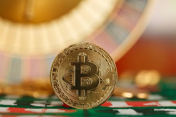 Roulette casino con bitcoin Foto Stock