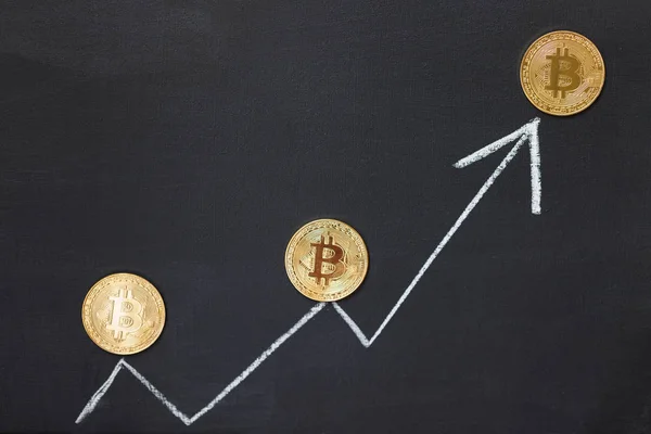 Flecha blanca concepto Bitcoin — Foto de Stock
