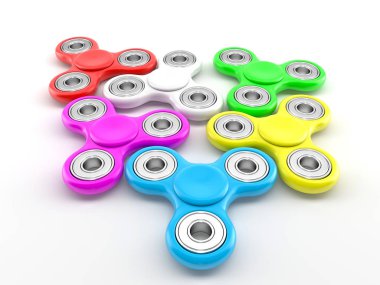 Renkli topluca spinners kümesi