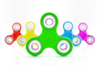 Renkli topluca spinners kümesi