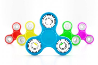 Renkli topluca spinners kümesi