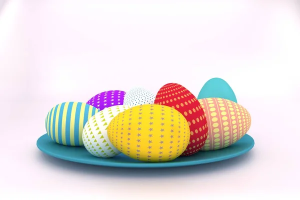 Set di uova realistiche su sfondo bianco — Foto Stock
