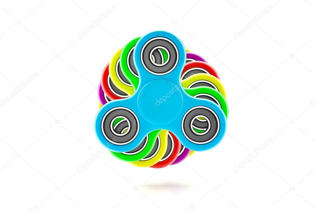 Set of colorful fidget spinners