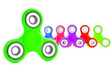 Renkli topluca spinners kümesi