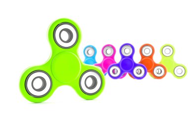 Renkli topluca spinners kümesi