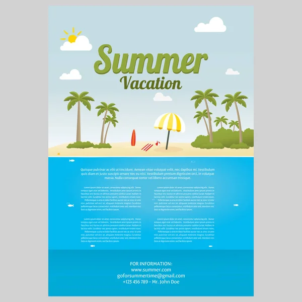 Vacances d'été Tropical Island — Image vectorielle