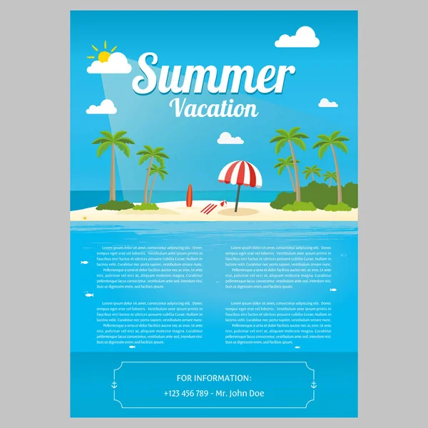 Letní dovolená Tropical Island — Stockový vektor