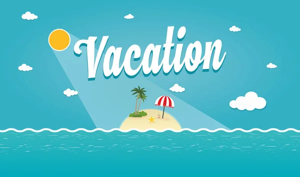 Vacances d'été Tropical Island — Image vectorielle