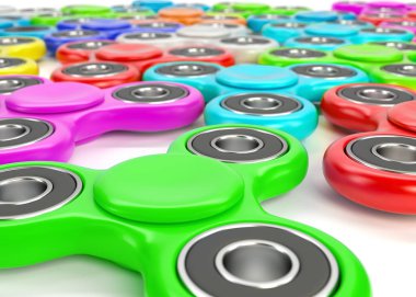 Renkli topluca spinners kümesi